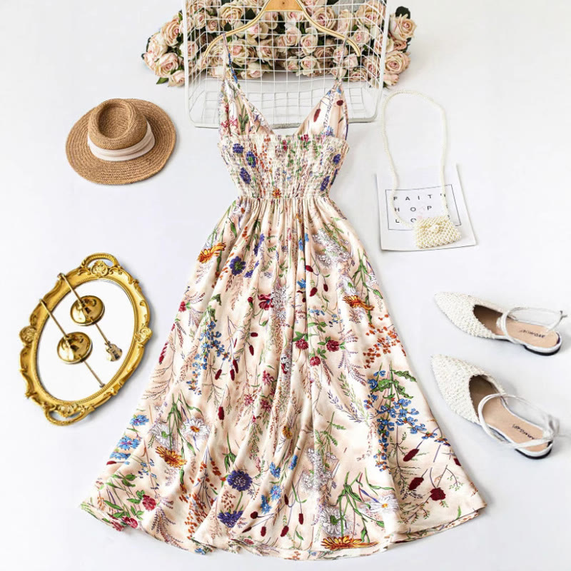 Elegant Romantic Wildflower Print Sleeveless Plus Size Maxi Dress - image 3