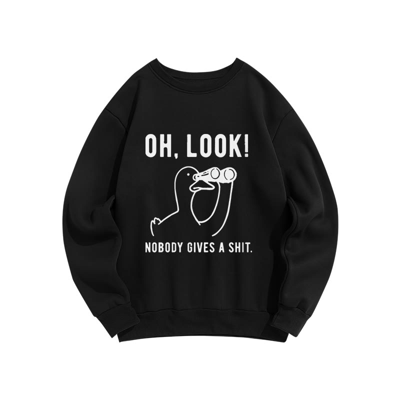 No One Cares About The Duck  Pattern Crew Neck Sweatshirt - Black - US16-18(2XL) - image 5