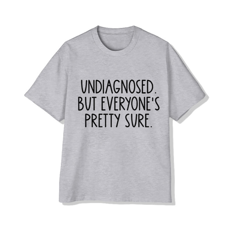 Unisex Self Diagnosed Illness Funny Print Short Sleeved Crew Neck T-Shirt - Grey - 2XL - image 3