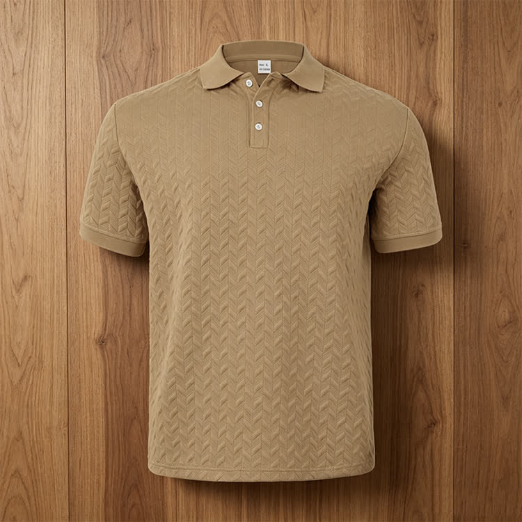 Cozy Solid Classic Texture Short-sleeve Button Polo Shirt - image 14