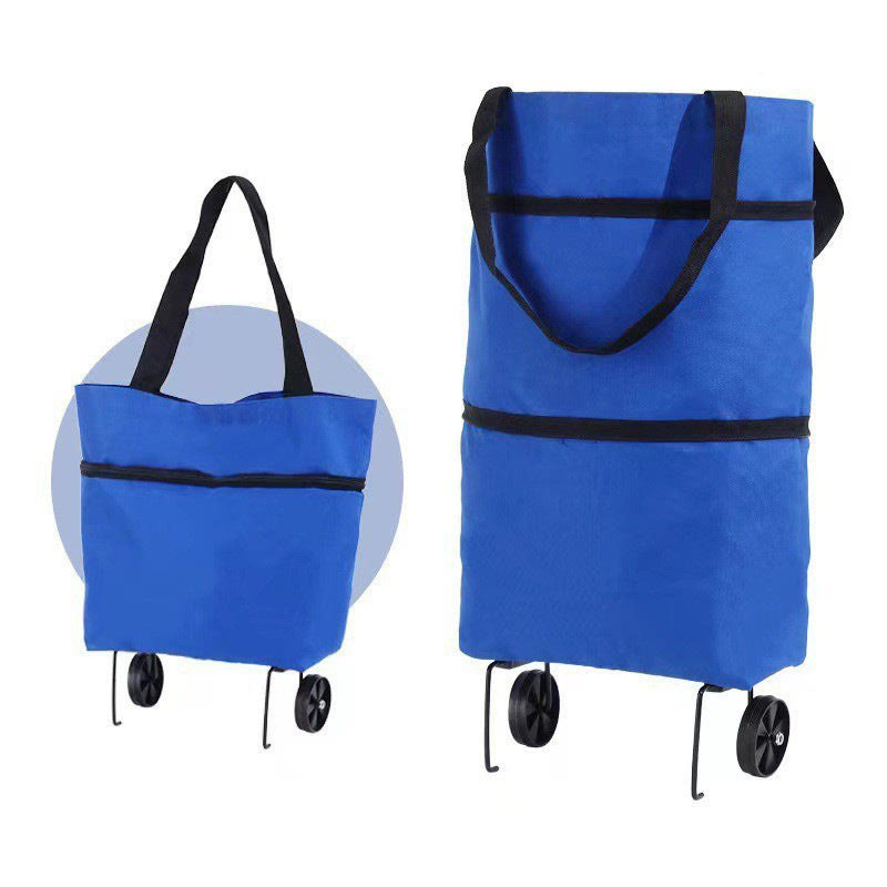 600D Oxford Fabric Rolling Cart - Expandable, Waterproof & Quiet, Holds Up to 10kg - Dark Blue - image 9