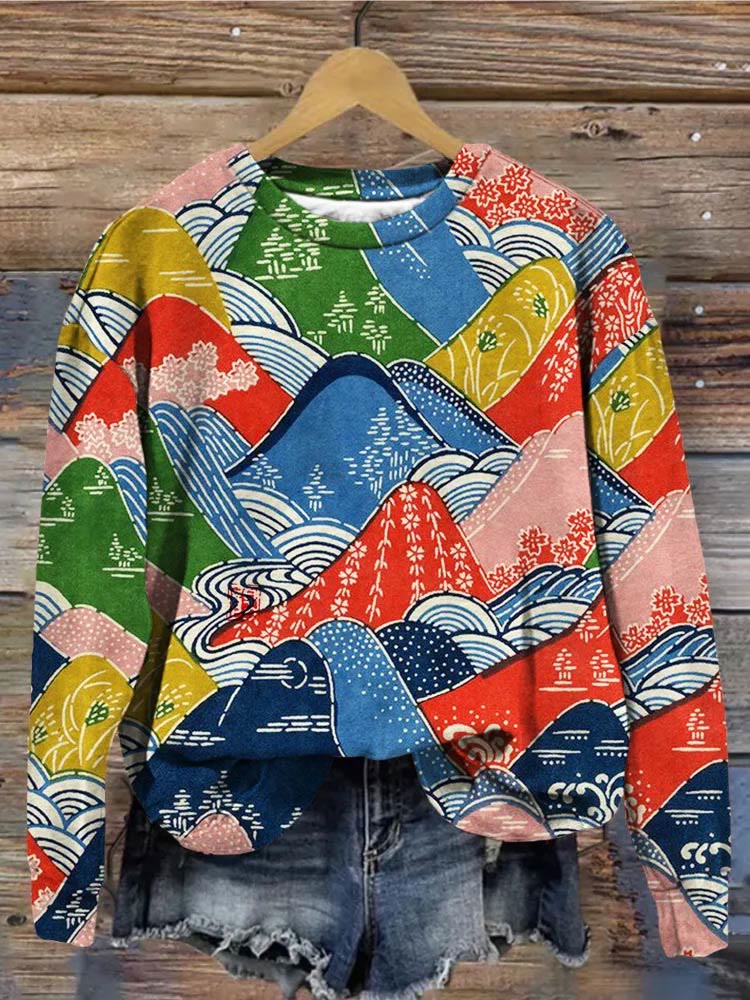 Japanese Washi Paper Art Print Sweatshirt