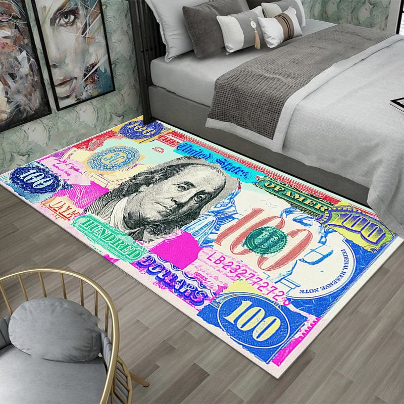 Dollar Pattern Printed Crystal Velvet Bedroom Mat - hot stamping - 80*200cm - image 7