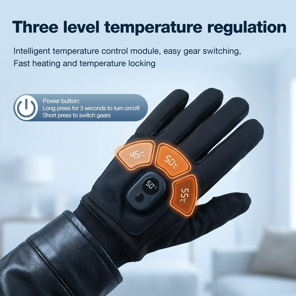 Rechargeable Heated Gloves with Smart Temperature Control – Long Battery Life, Warm Winter Gloves for Office, Gaming & Outdoor A - image 3