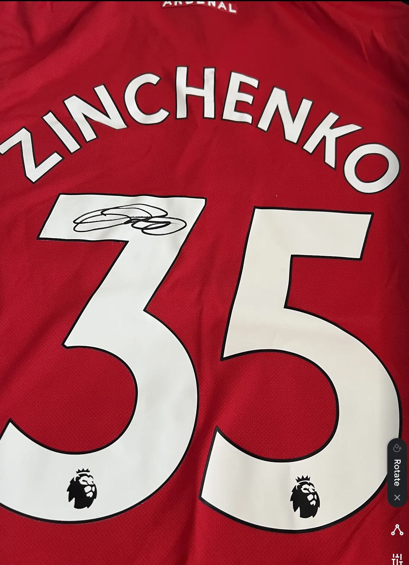 ZINCHENKO SIGNED ARSENAL SHIRT