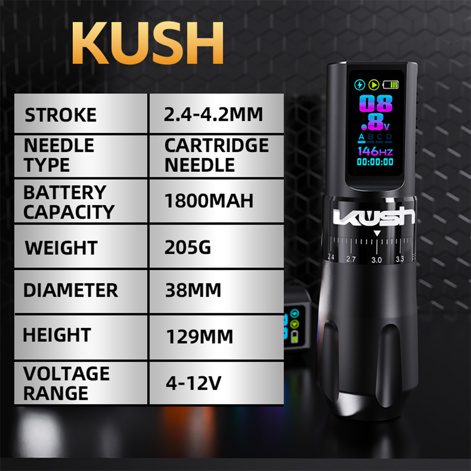 TAIDU New Multi-function adjustable stroke tattoo pen 2.4-4.2