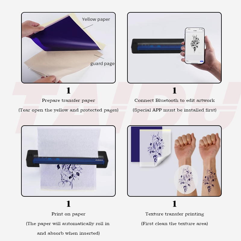 X5 Wireless Tattoo Transfer Printer Capable of Printing Shaded Effects