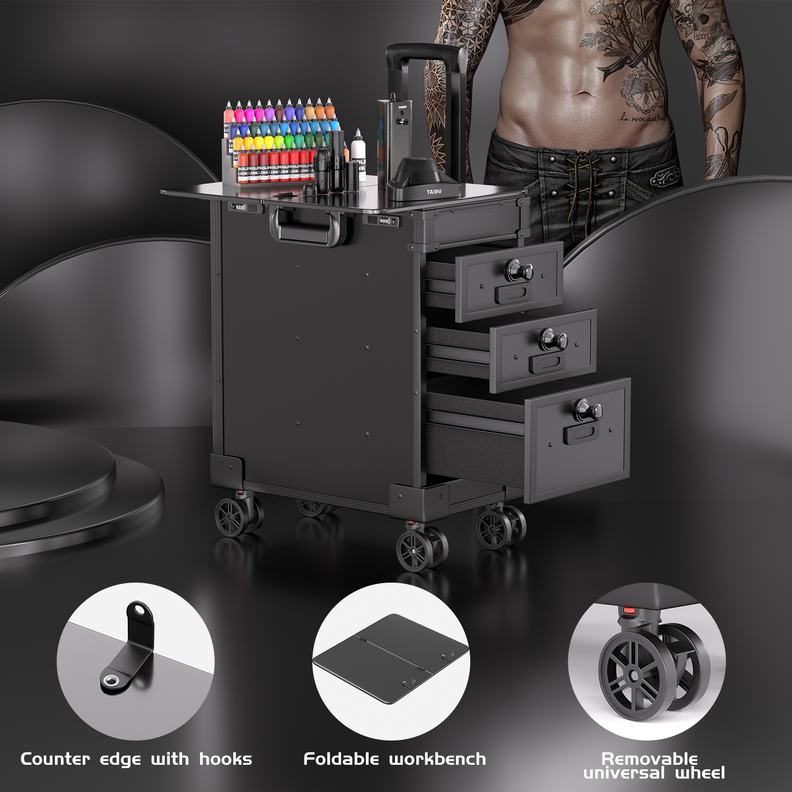 TAIDU NEW ST-27 Travel Tattoo Suitcase Trolley Case