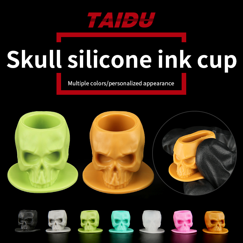 TAIDU Skull Silicone Tattoo Ink Cup Unique Design