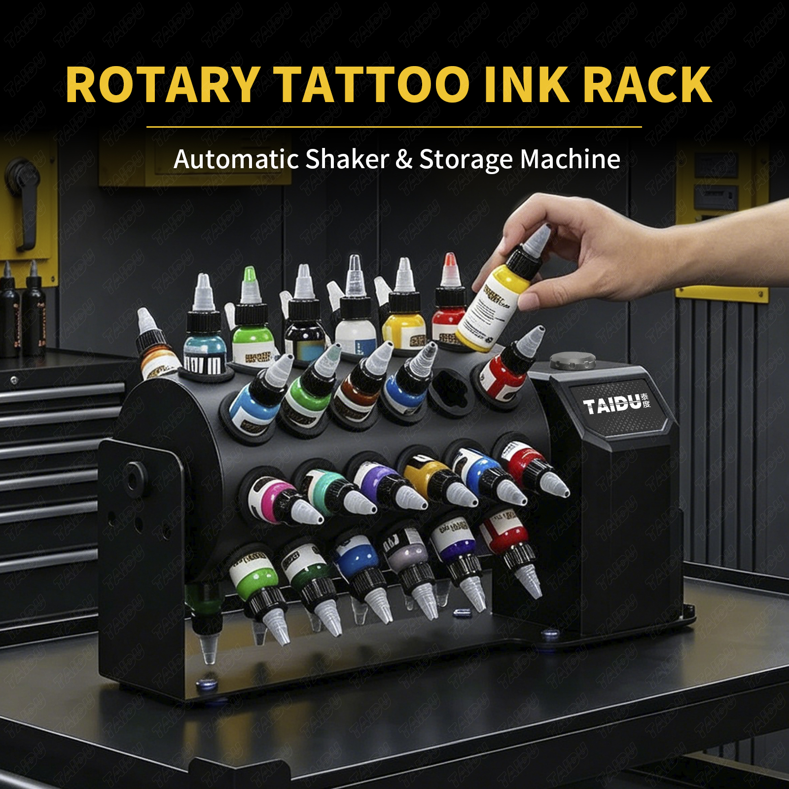 TAIDU New Rotary Tattoo Ink Rack 48h Holes 1oz