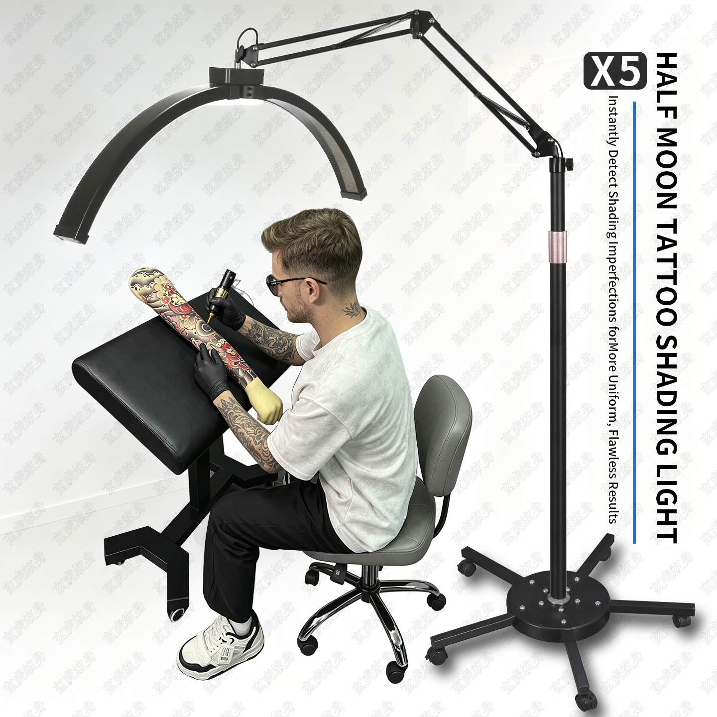 TAIDU X5 Anti-Glare Floor Stand Tattoo Shading Light 