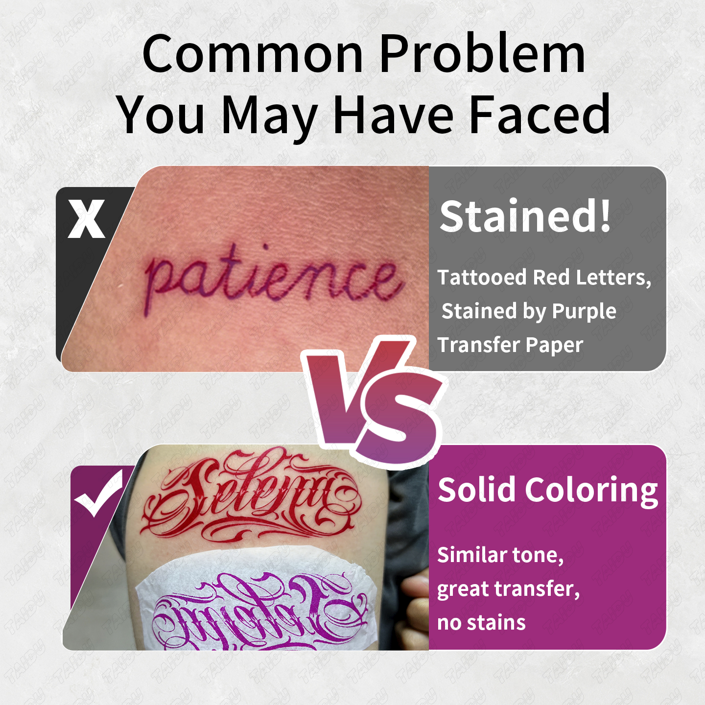 TAIDU Premium Pink Tattoo Transfer Paper New Edition 100 Sheets/Box