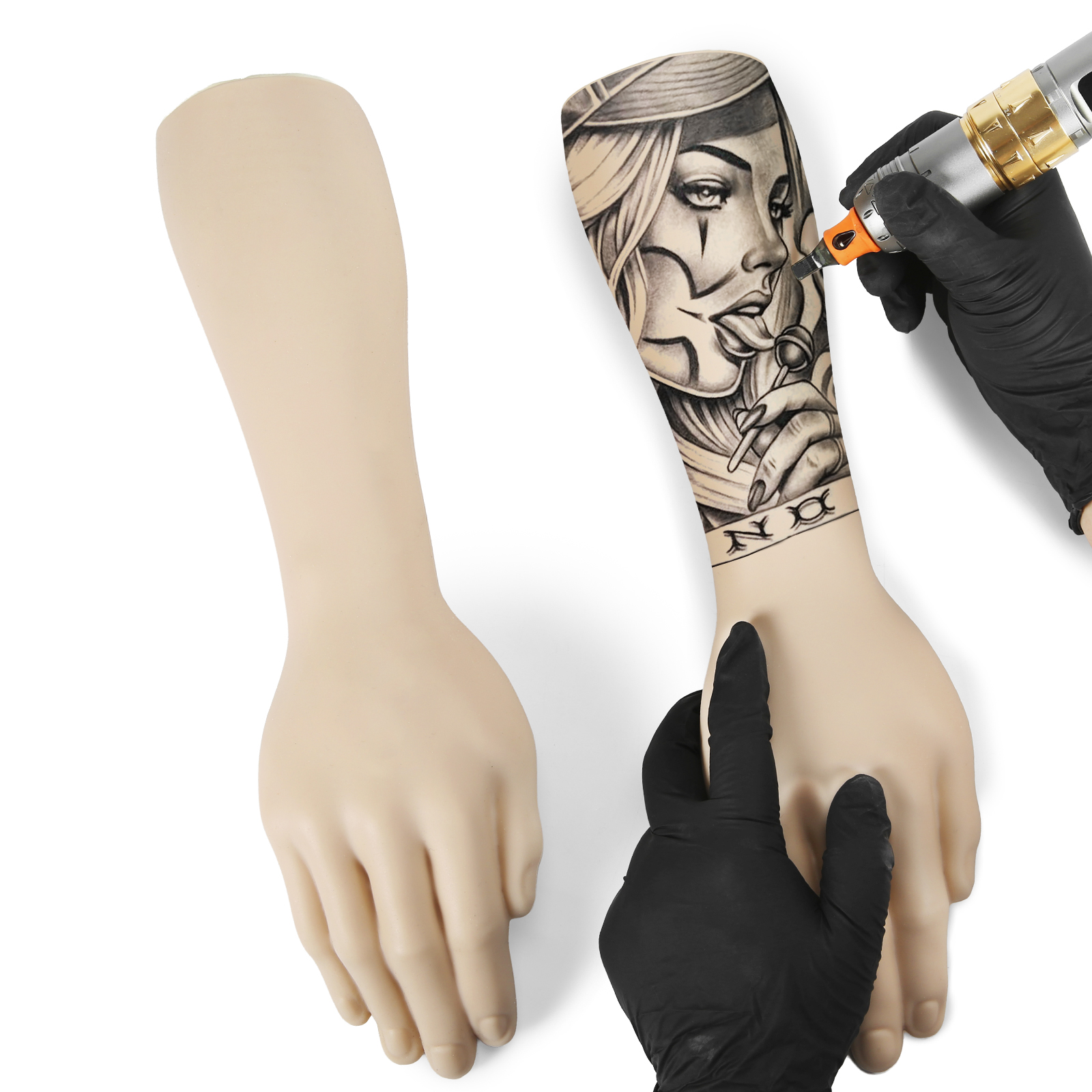 TAIDU High-Quality Tattoo Practice Silicone Forearm with Hand