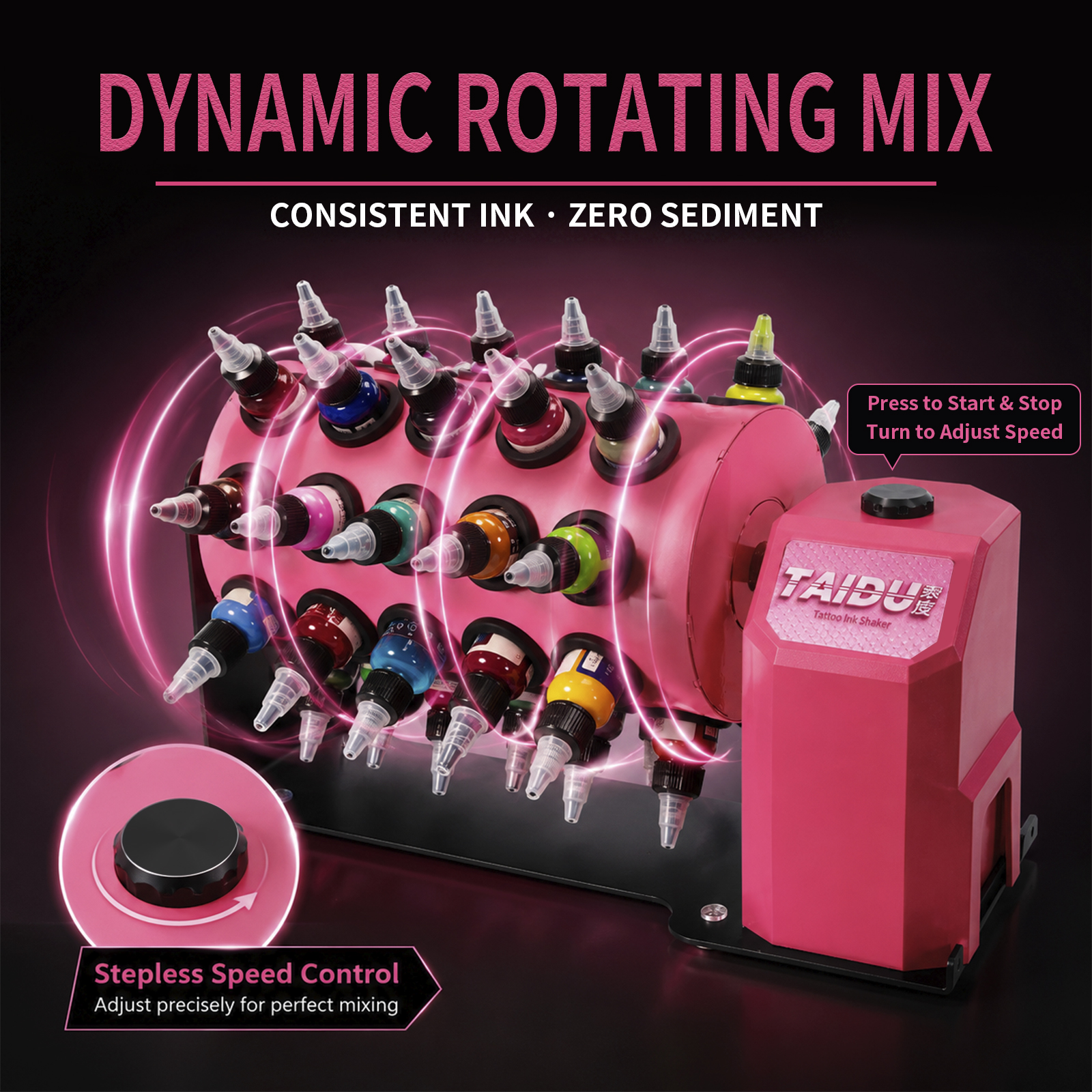 TAIDU New Rotary Tattoo Ink Rack 48h Holes 1oz (PINK AVAILABLE)