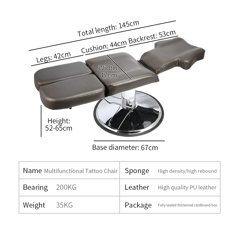 TAIDU Multifunctional Tattoo Chair Multi Angle Adjustment