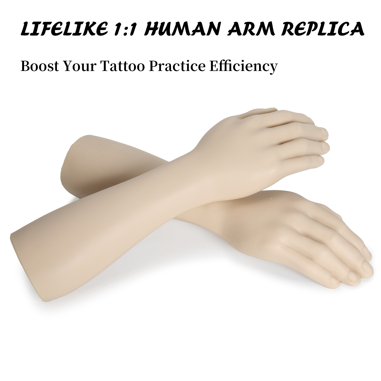 TAIDU High-Quality Tattoo Practice Silicone Forearm with Hand