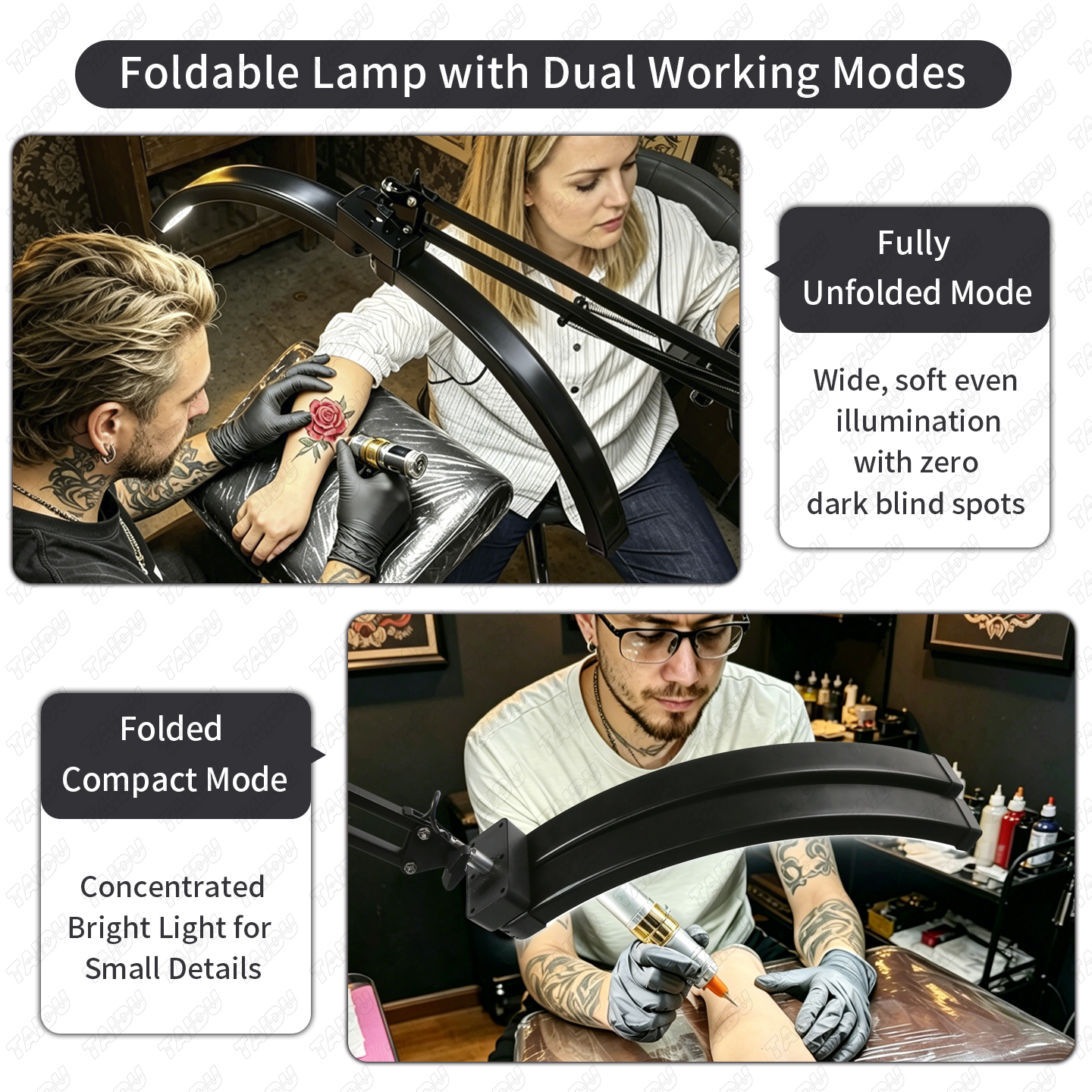 TAIDU X5 Anti-Glare Polarizing Half-Moon Desk Clamp Lamp 