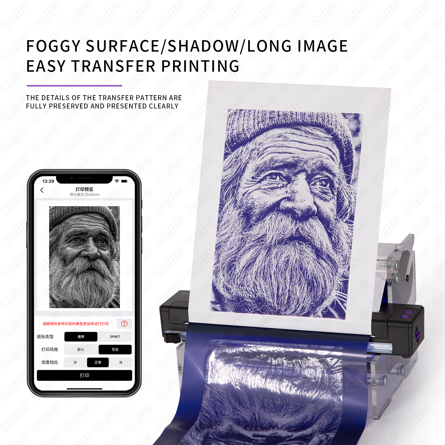 TAIDU New P19 Printer + Roll-to-Roll Transfer Paper Set