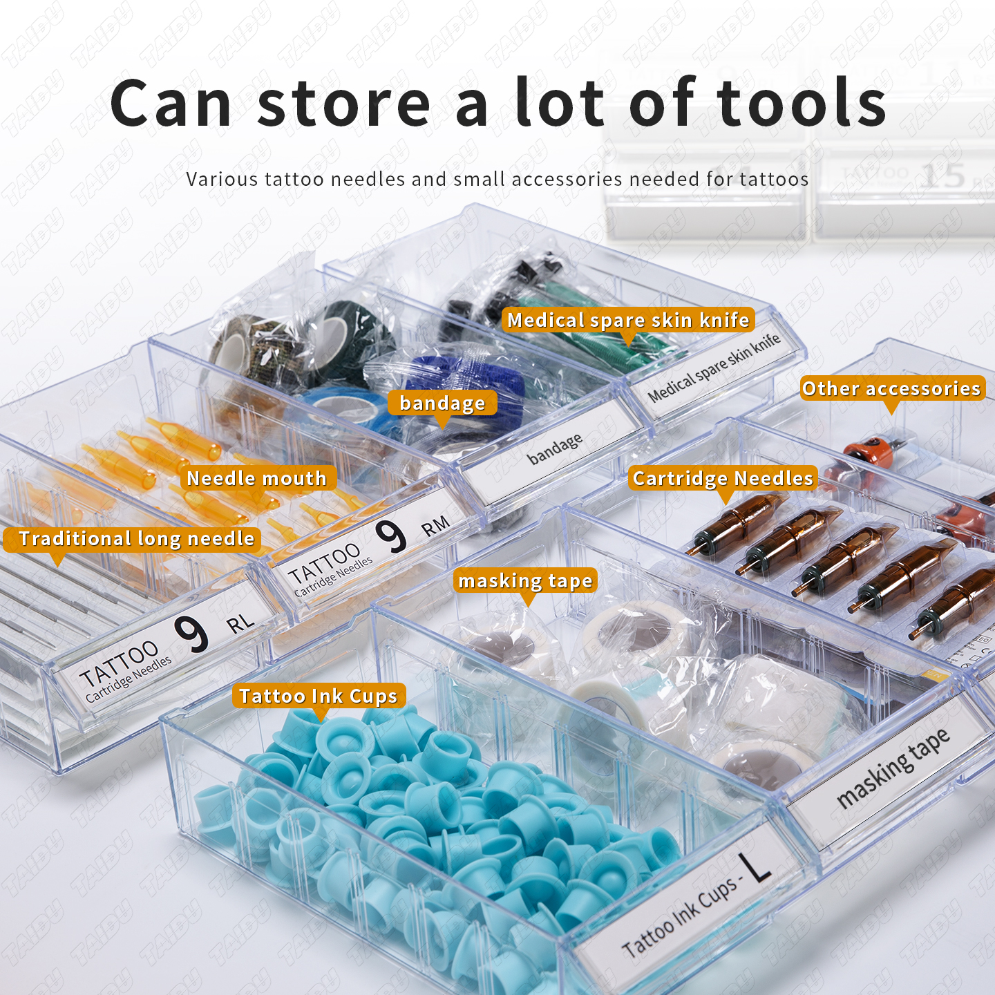 TAIDU Tattoo Cartridge Needle Storage Box