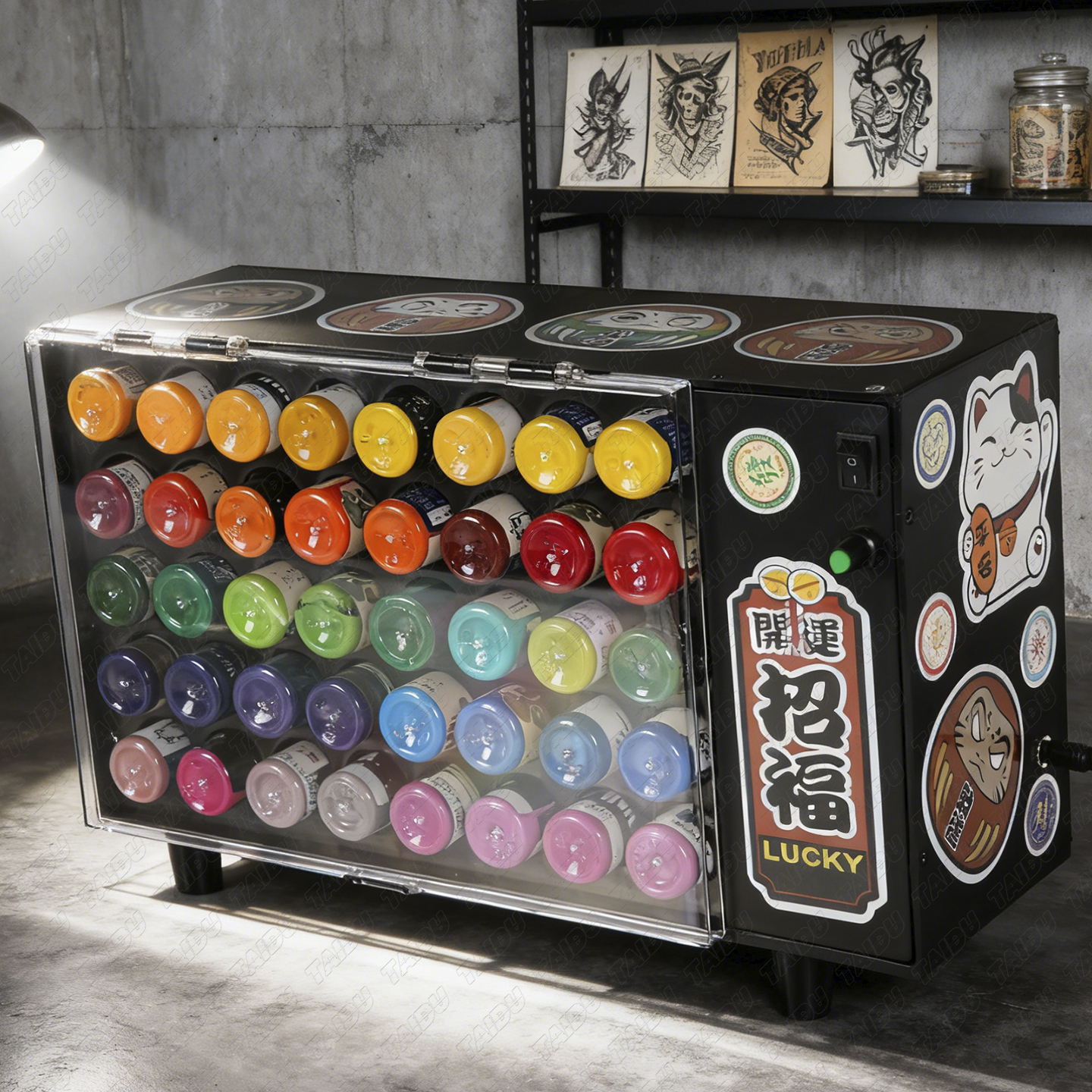 TAIDU NEW Multi-Functional Rotating Tattoo Ink Display Stand