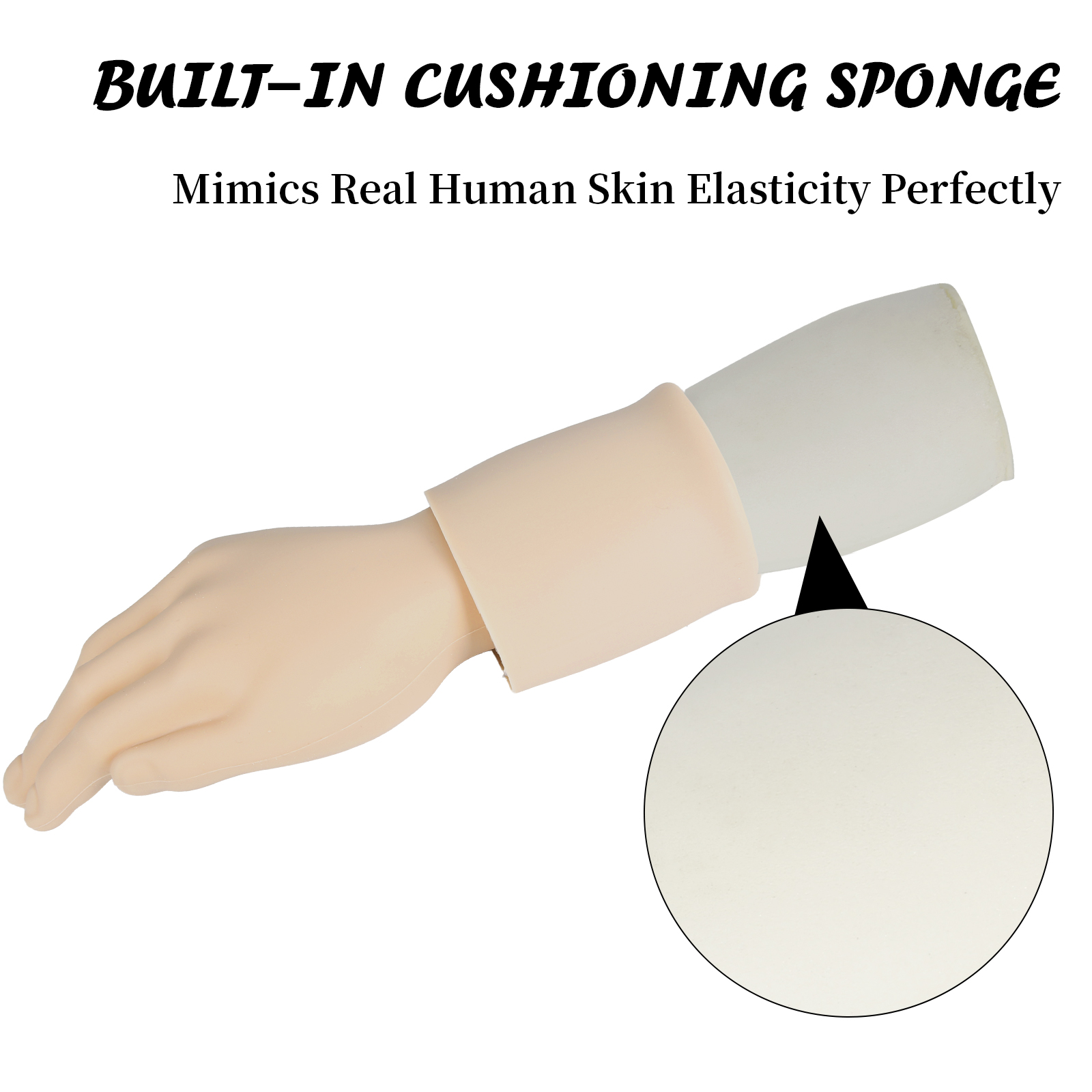 TAIDU High-Quality Tattoo Practice Silicone Forearm with Hand