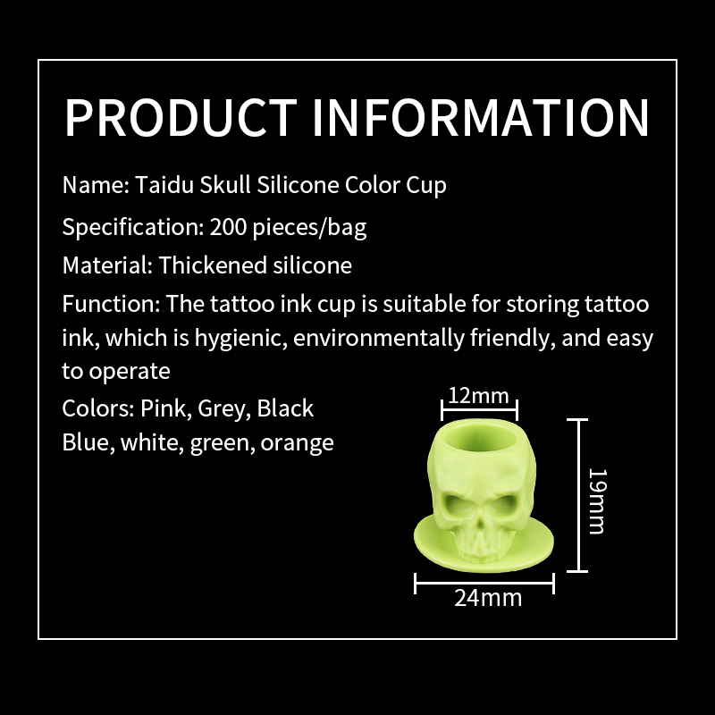 TAIDU Skull Silicone Tattoo Ink Cup Unique Design