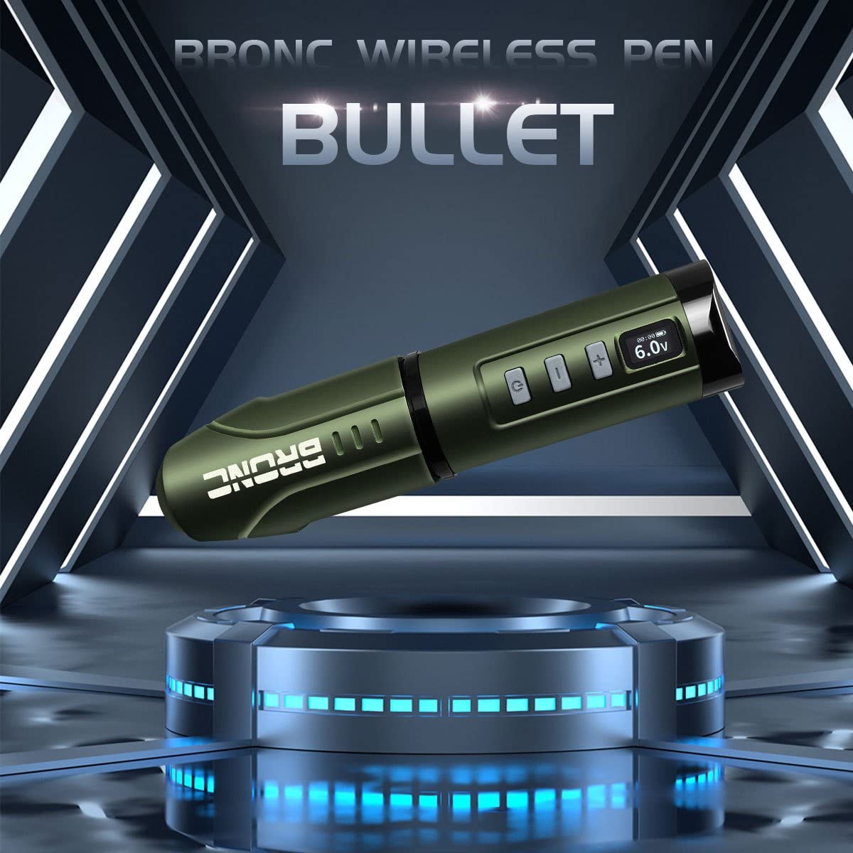 BRONC Bullet Tattoo Machine Rotary Pen Style Supply Coreless Motor 2,000mAh Battery Power (3.5mm Stroke)