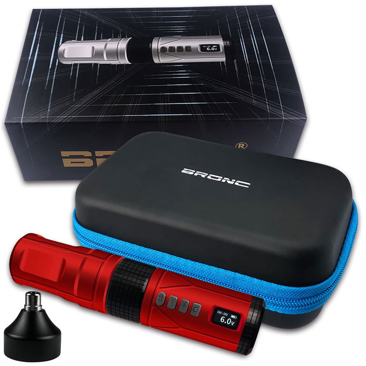 BRONC V8 Tattoo Machine Rotary Pen Style Supply Coreless Motor 2,000mAh Battery Power