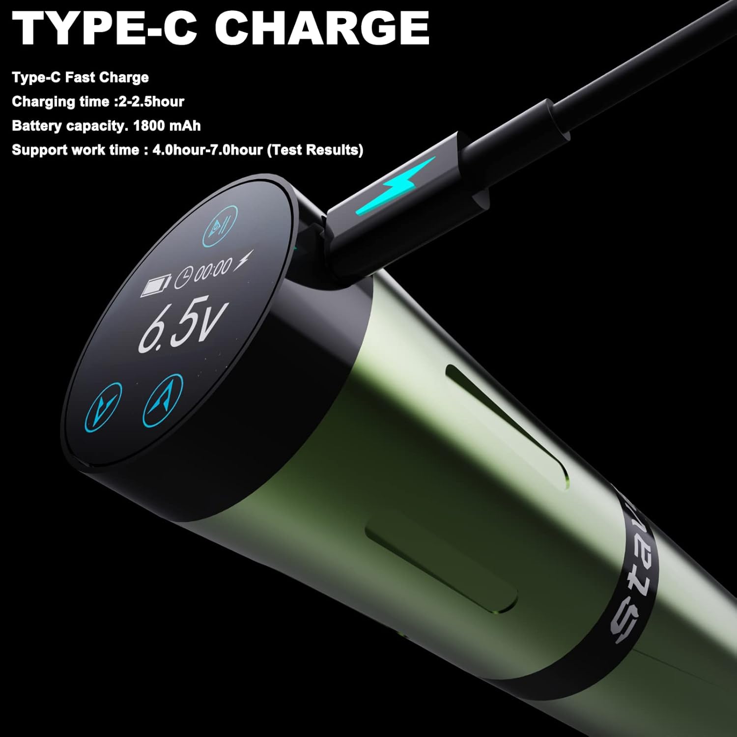 BRONC Staves Wireless Tattoo Machine Rotary Pen Style Supply Coreless Motor 1800mAh Battery Power