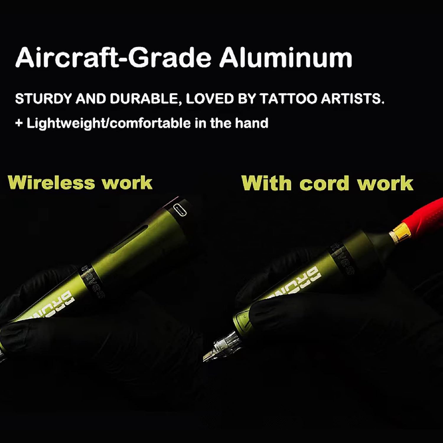 BRONC Staves Wireless Tattoo Machine Rotary Pen Style Supply Coreless Motor 1800mAh Battery Power