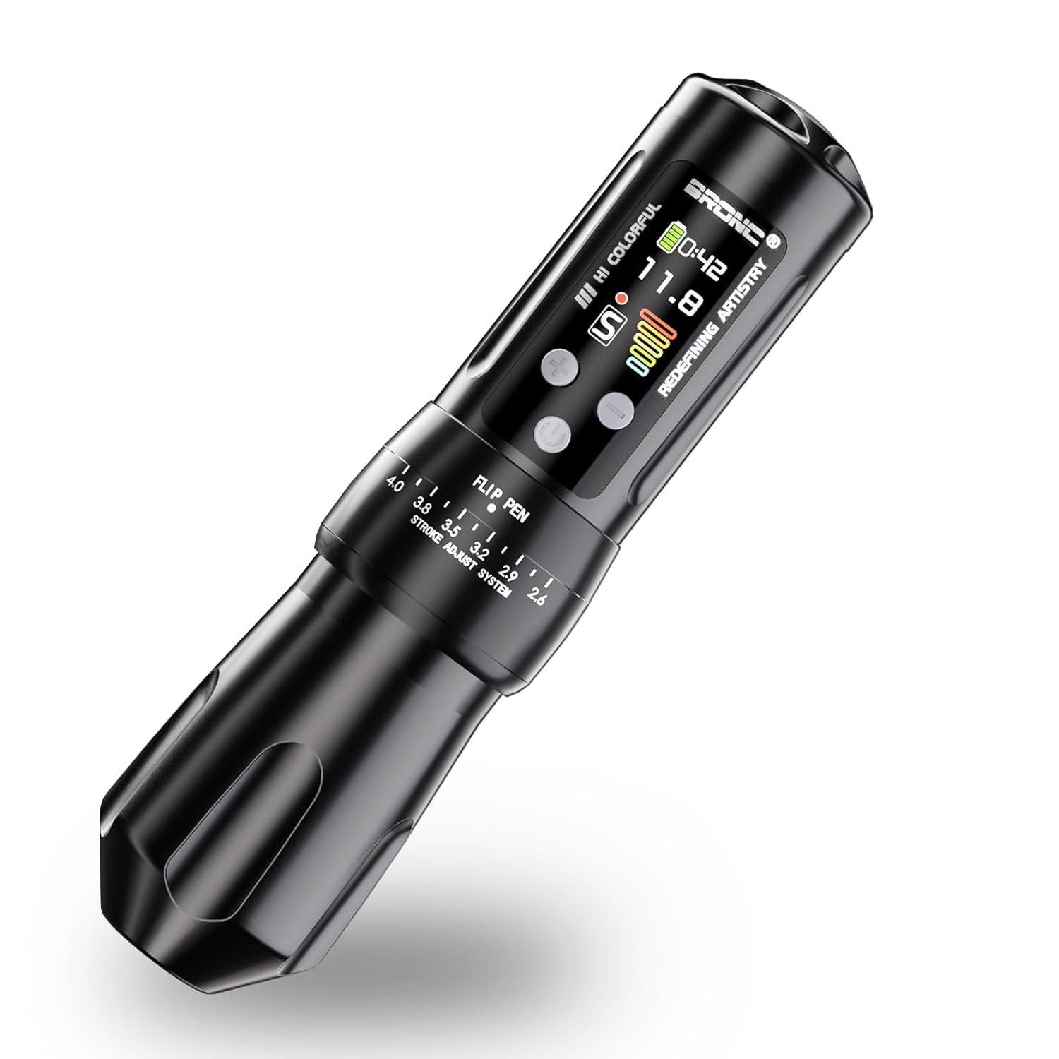 BRONC X2 Wireless Tattoo Pen Machine 2,000mAh Battery - 6 Adjustable Strokes