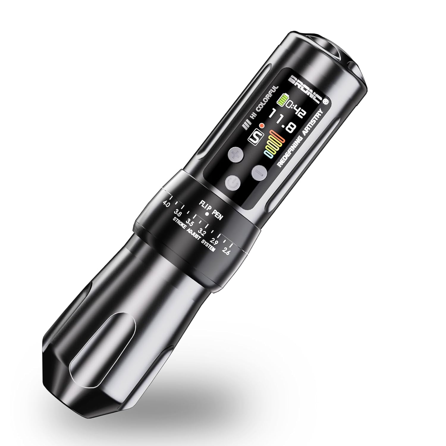 BRONC X2 Wireless Tattoo Pen Machine 2,000mAh Battery - 6 Adjustable Strokes