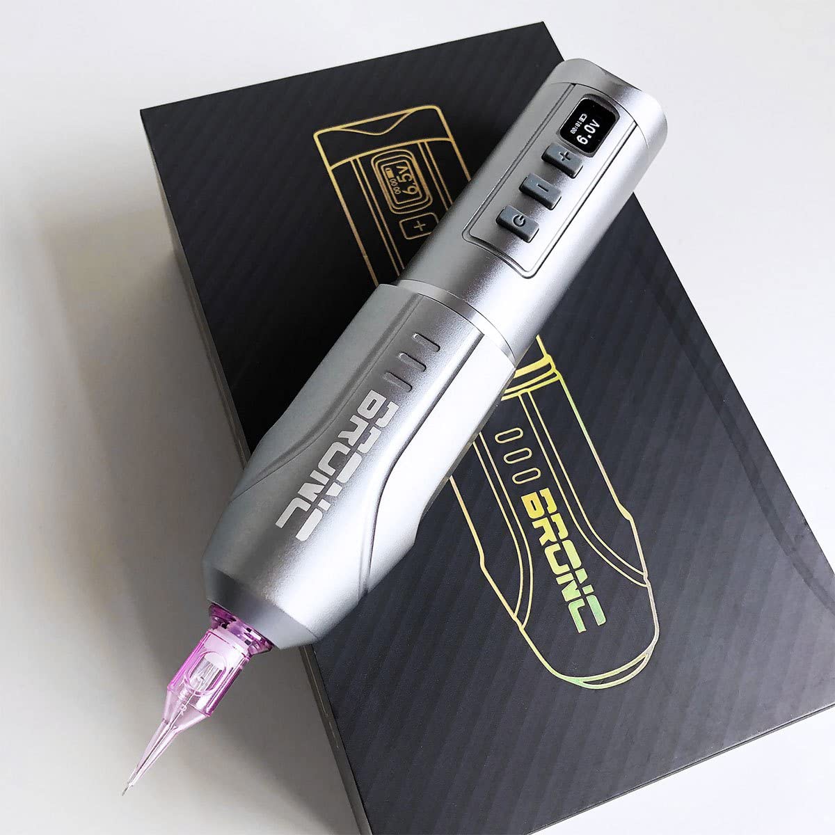 BRONC Bullet Tattoo Machine Rotary Pen Style Supply Coreless Motor 2,000mAh Battery Power (3.5mm Stroke)