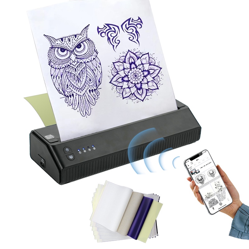 Wireless tattoo transfer machine portable thermal printer
