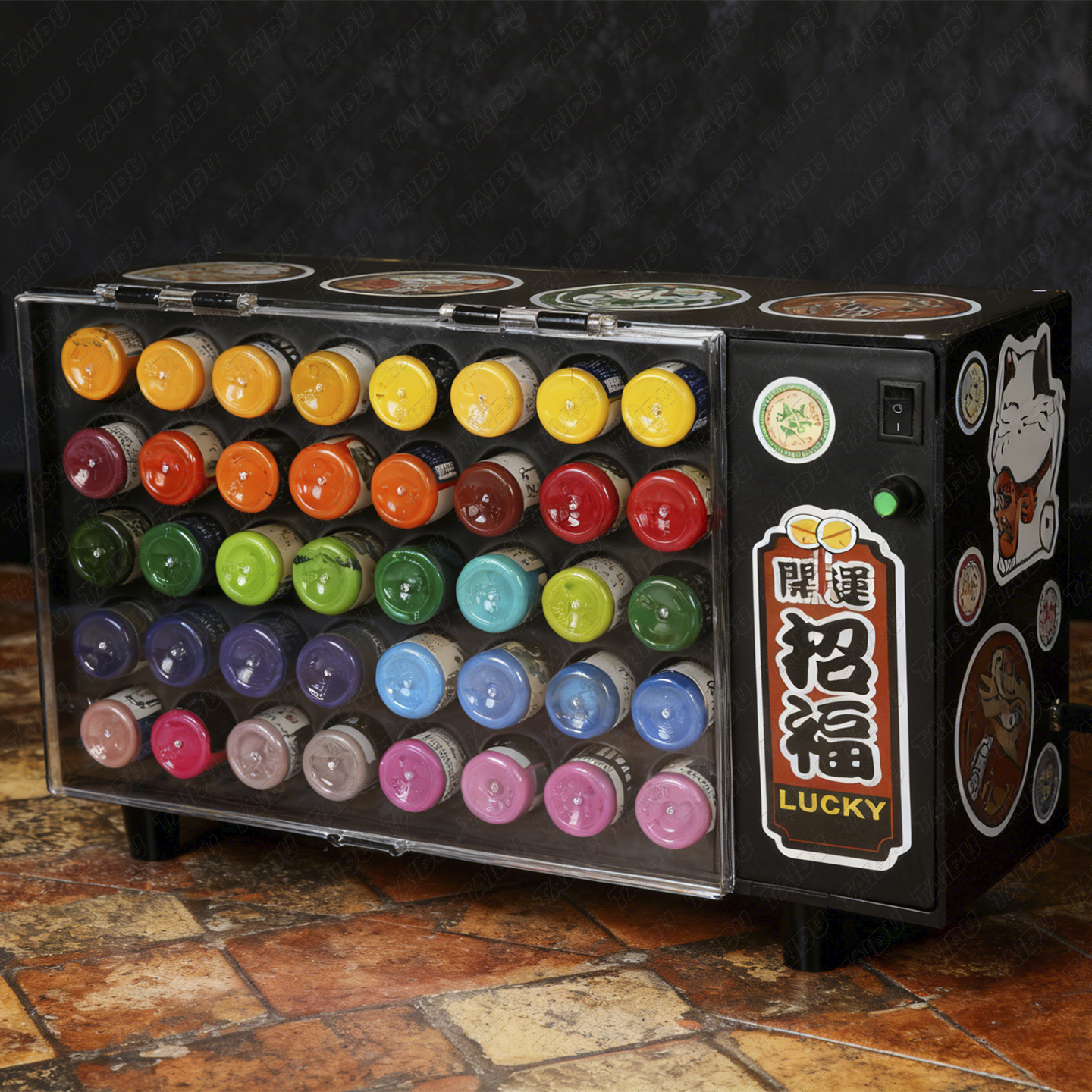 TAIDU NEW Multi-Functional Rotating Tattoo Ink Display Stand