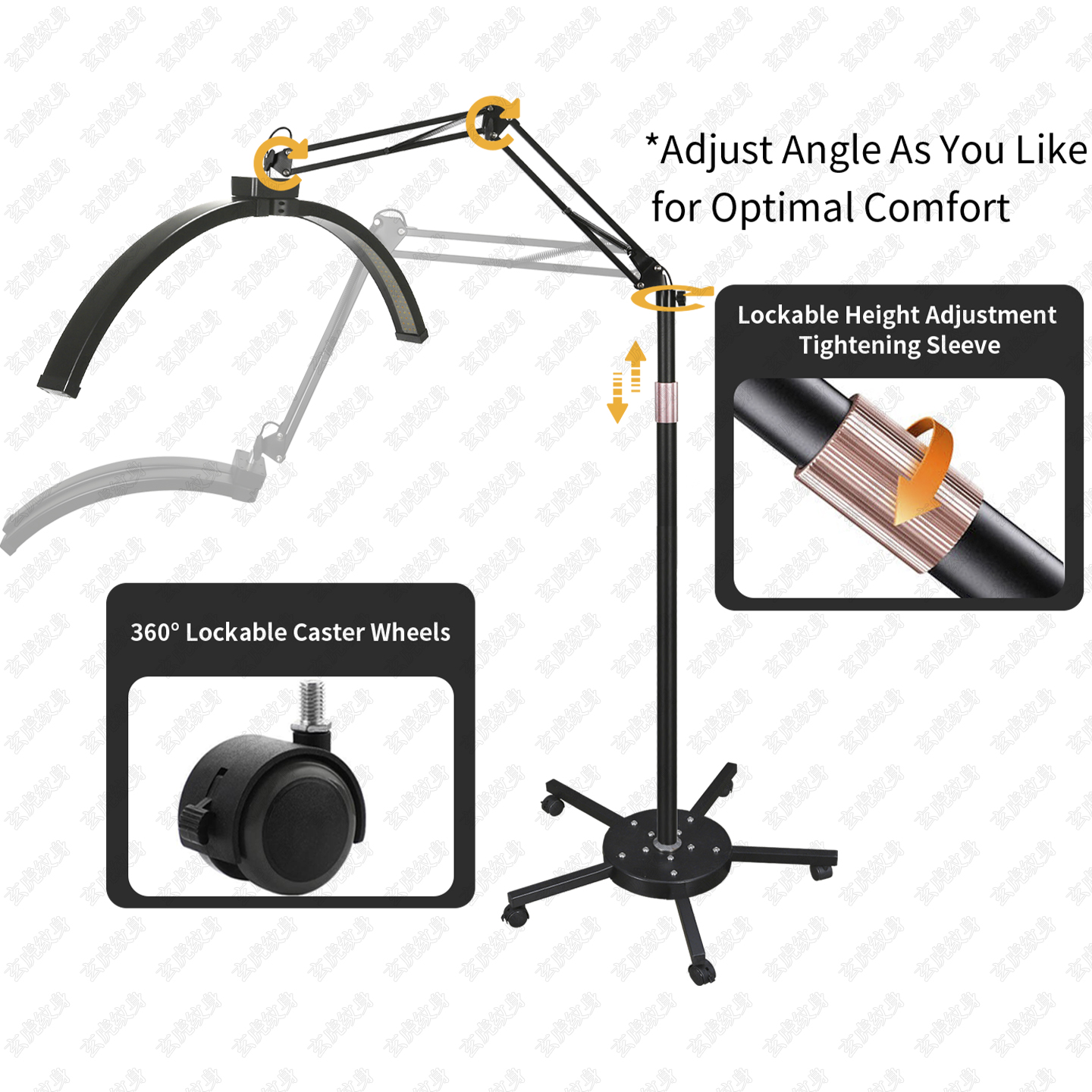 TAIDU X5 Anti-Glare Floor Stand Tattoo Shading Light 