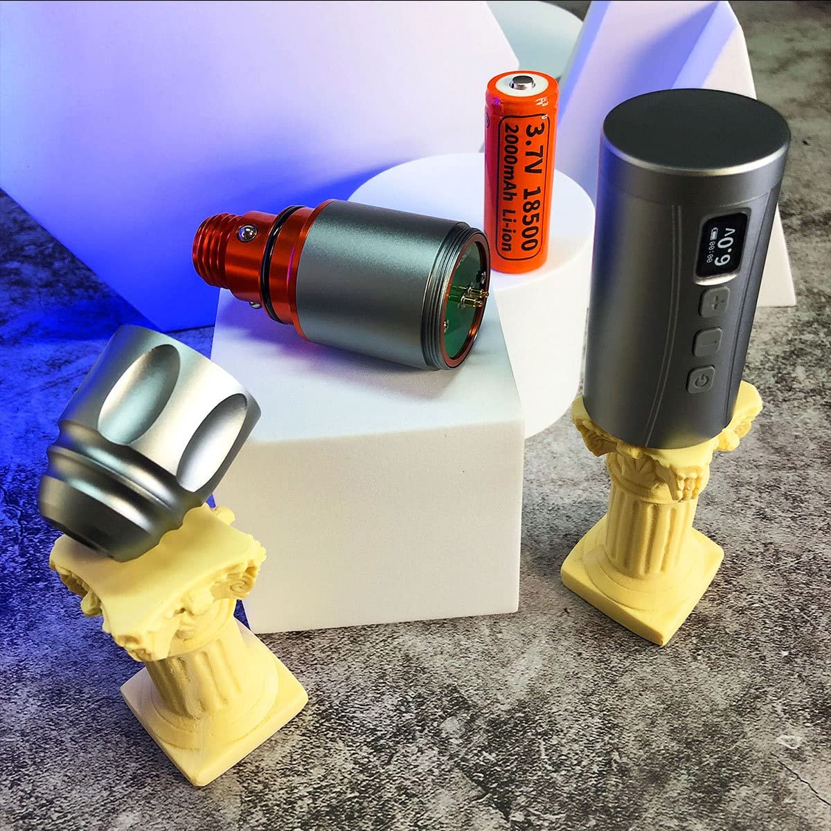 BRONC V7 Tattoo Machine Rotary Pen Style Supply Coreless Motor 2,000mAh Battery Power (4.0mm Stroke) Red