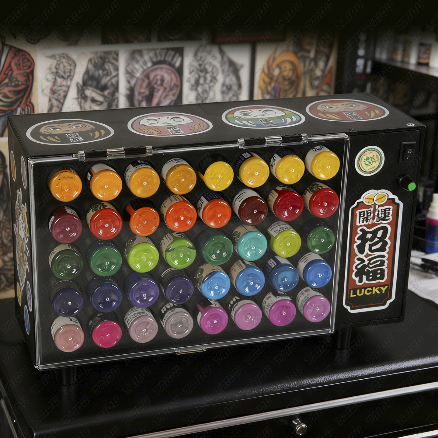 TAIDU NEW Multi-Functional Rotating Tattoo Ink Display Stand