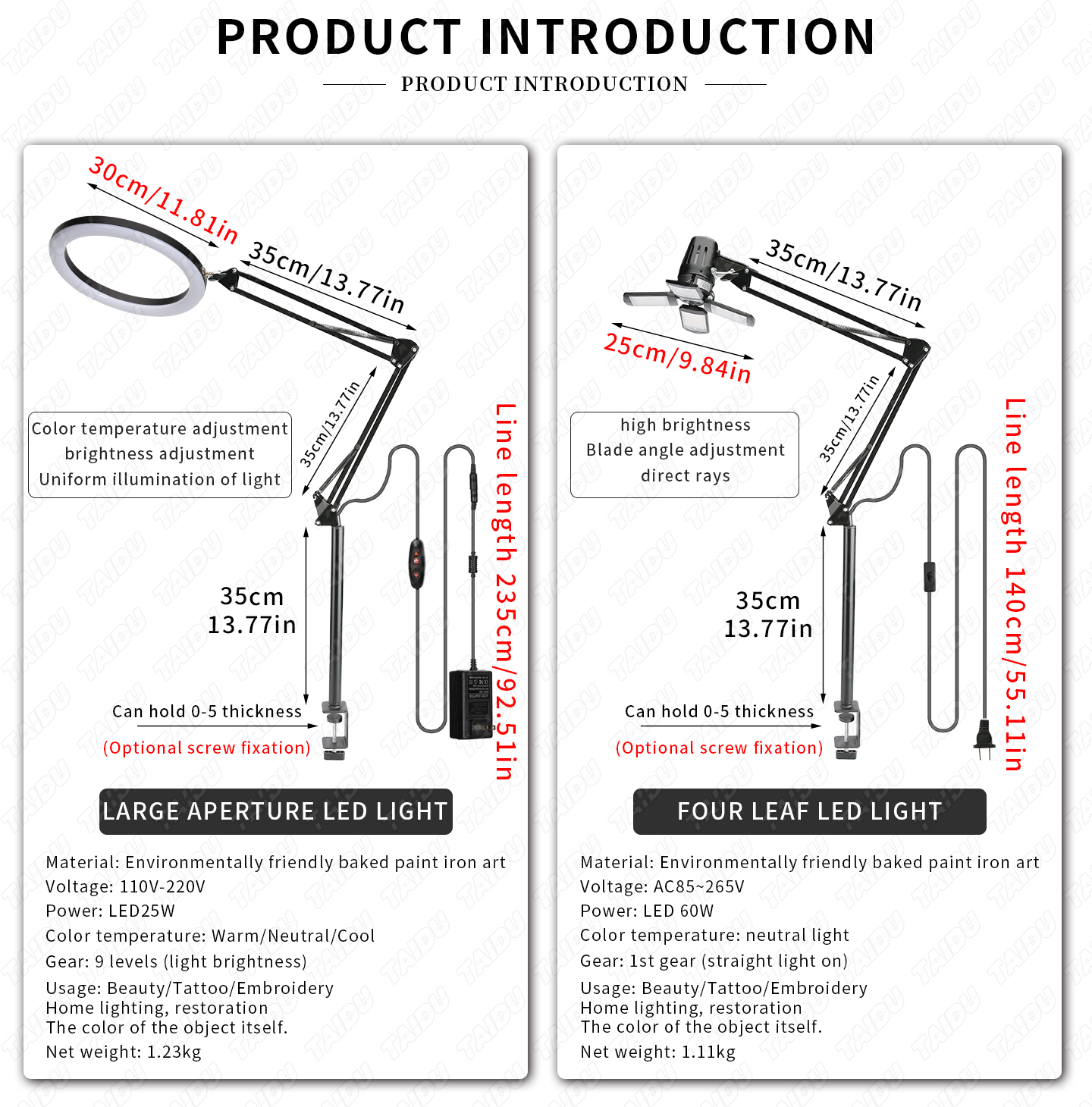 TAIDU Tattoo Upgrade Collapsible Long Arm Light