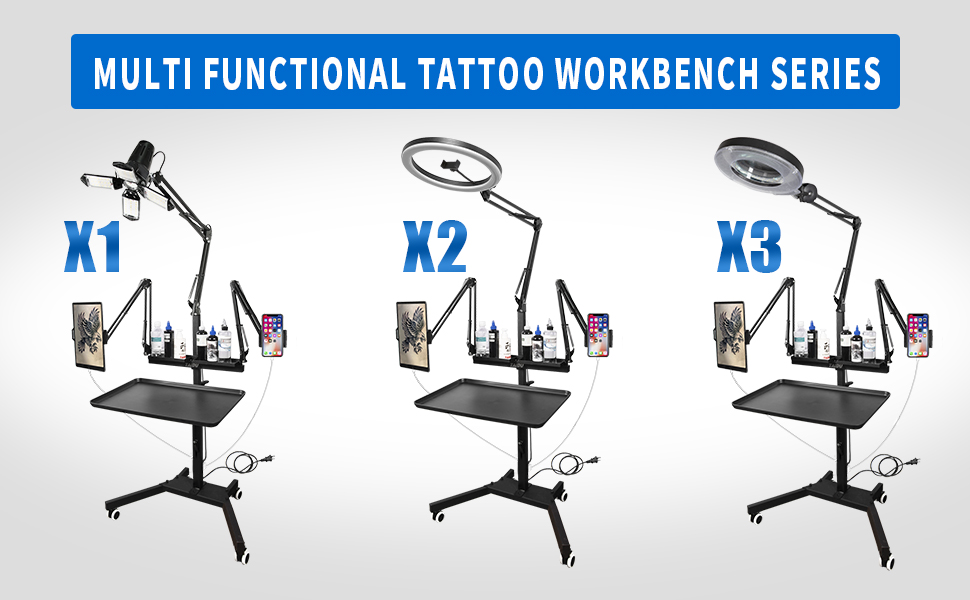 TAIDU X2 Upgraded Multi-Function Workbench with Light and Phone Holder