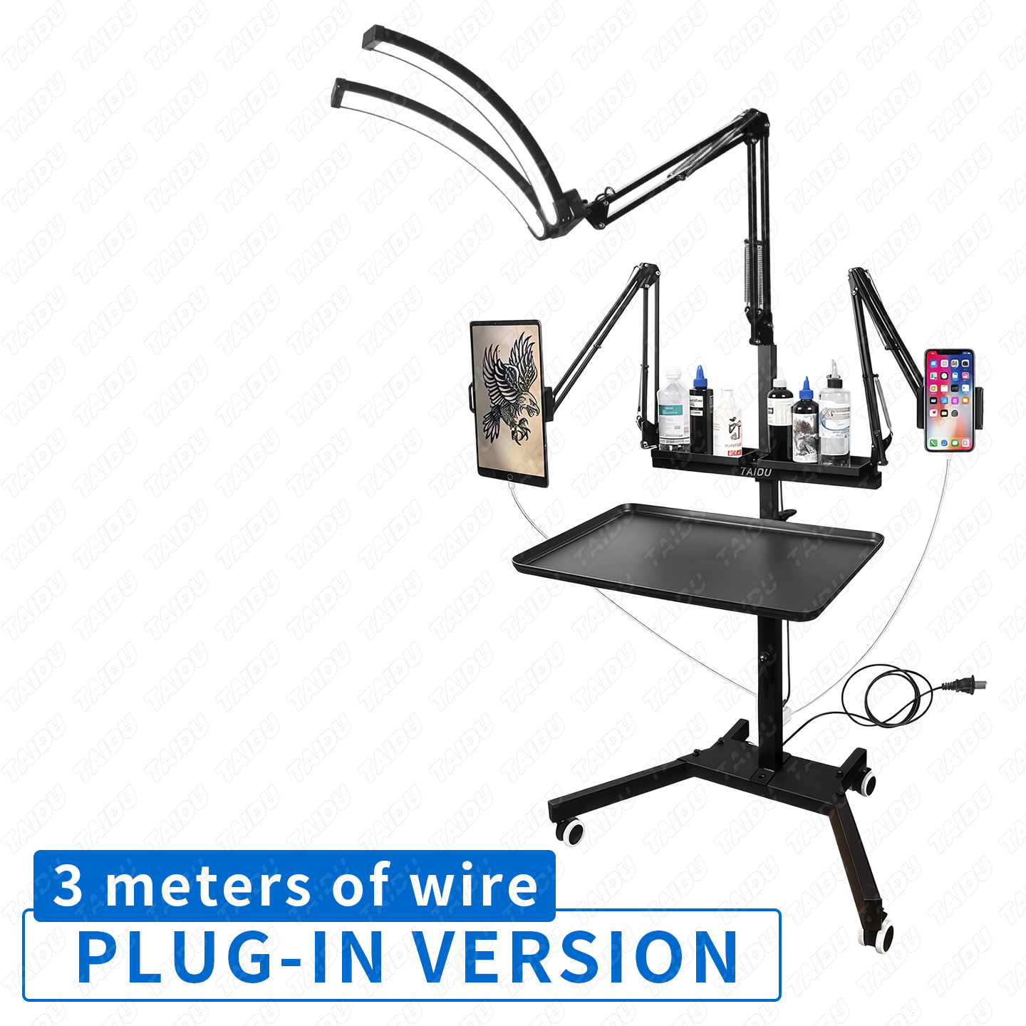 TAIDU Professional Tattoo Workstation with Foldable Half-Moon Light