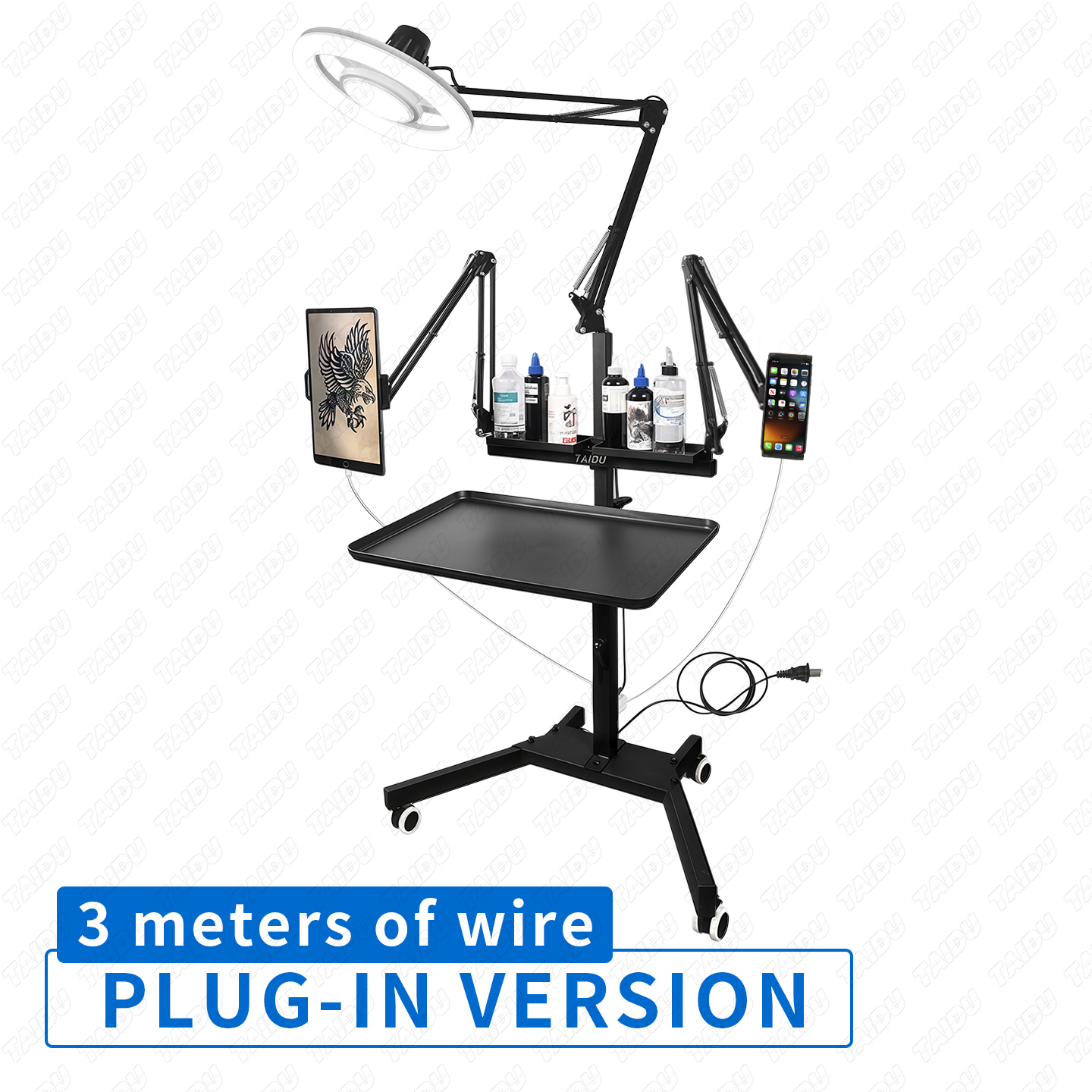 TAIDU X4 Premium Tattoo Workstation Featuring Steering Wheel Design Light