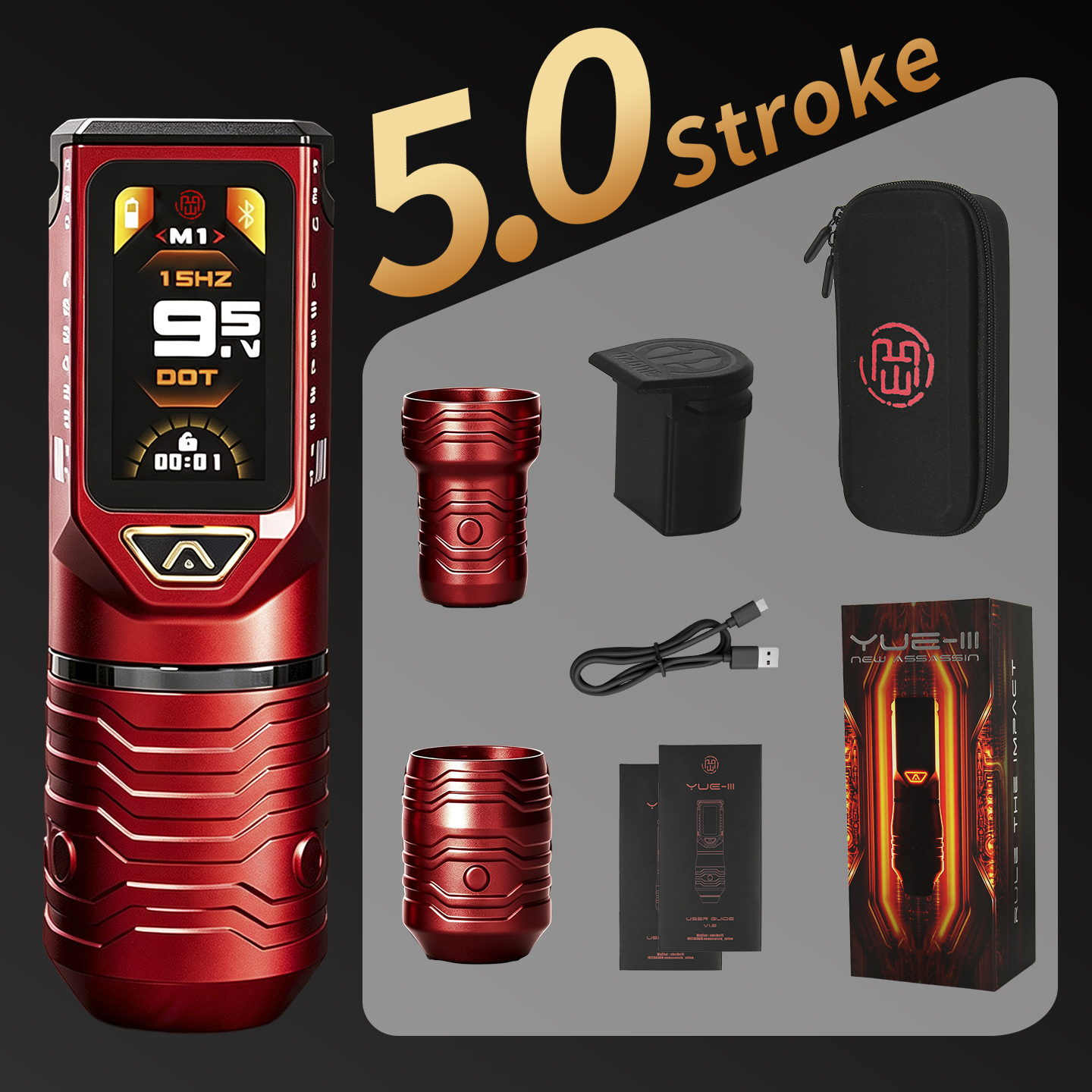 New generation YUE III long-stroke wireless tattoo pen