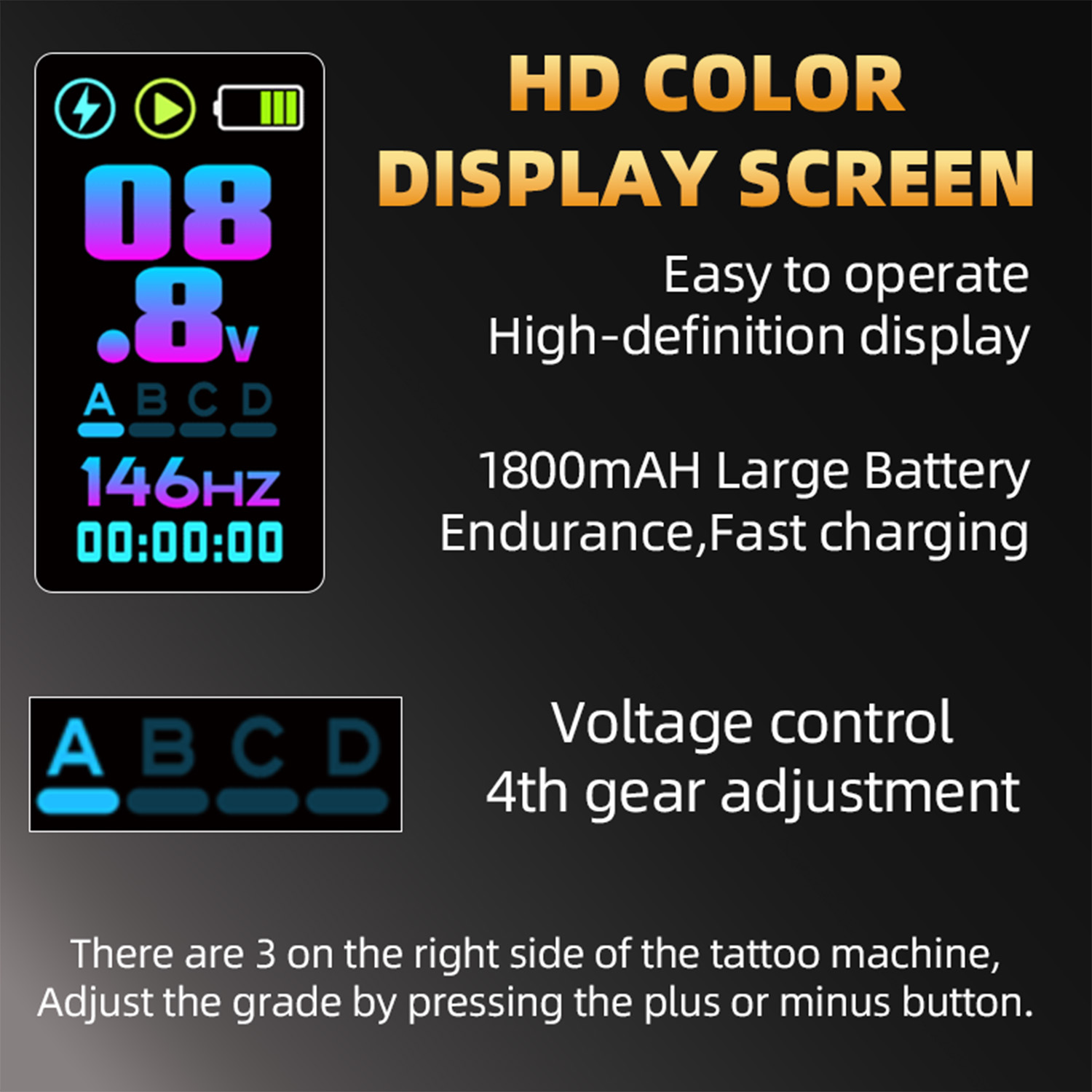 TAIDU New Multi-function adjustable stroke tattoo pen 2.4-4.2