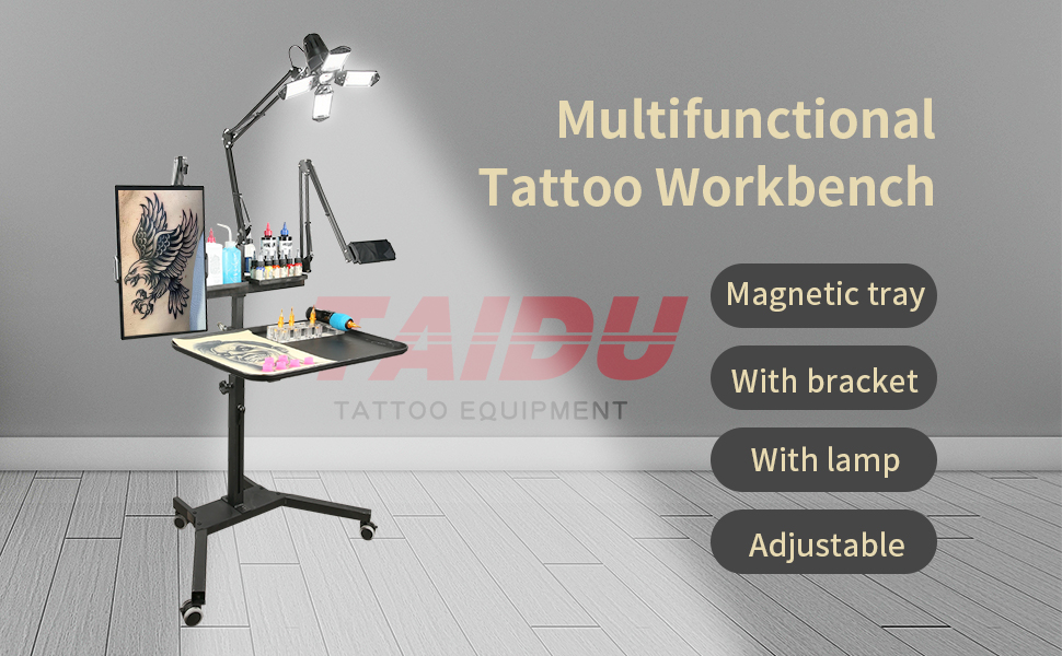 TAIDU Multi-functional double holder tattoo bench with light