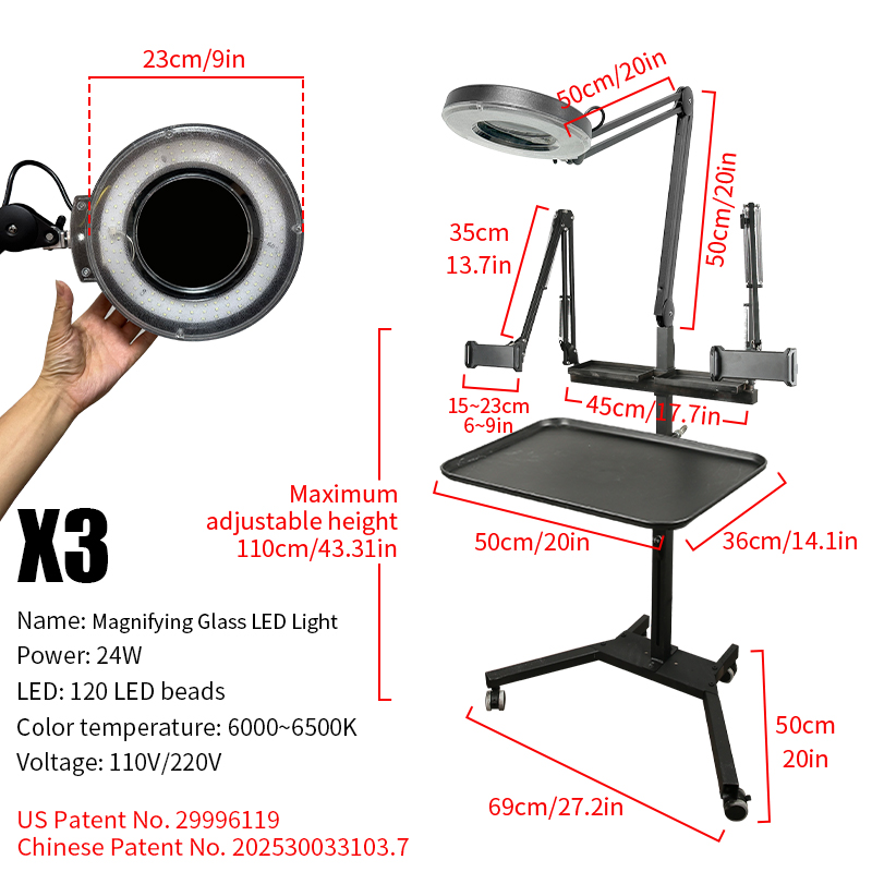 X3 Removable Dual-Stand Workbench with Magnifier