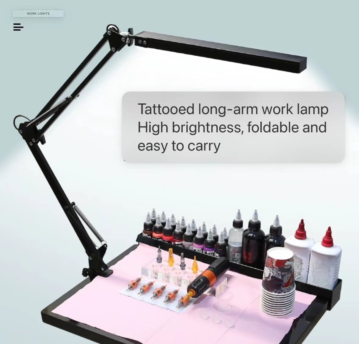 Tattoo folding long arm work lamp super quality table lamp-中国玄虎纹身器材