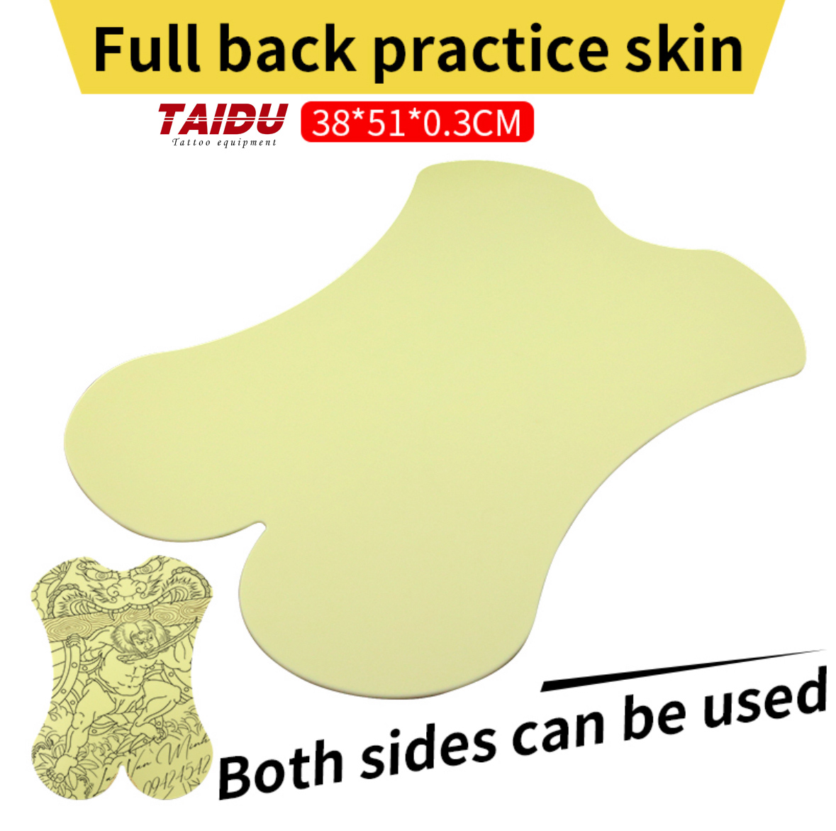 TAIDU Double Side Silicone Pads Washable Tattoo Practice Skin For Beginners