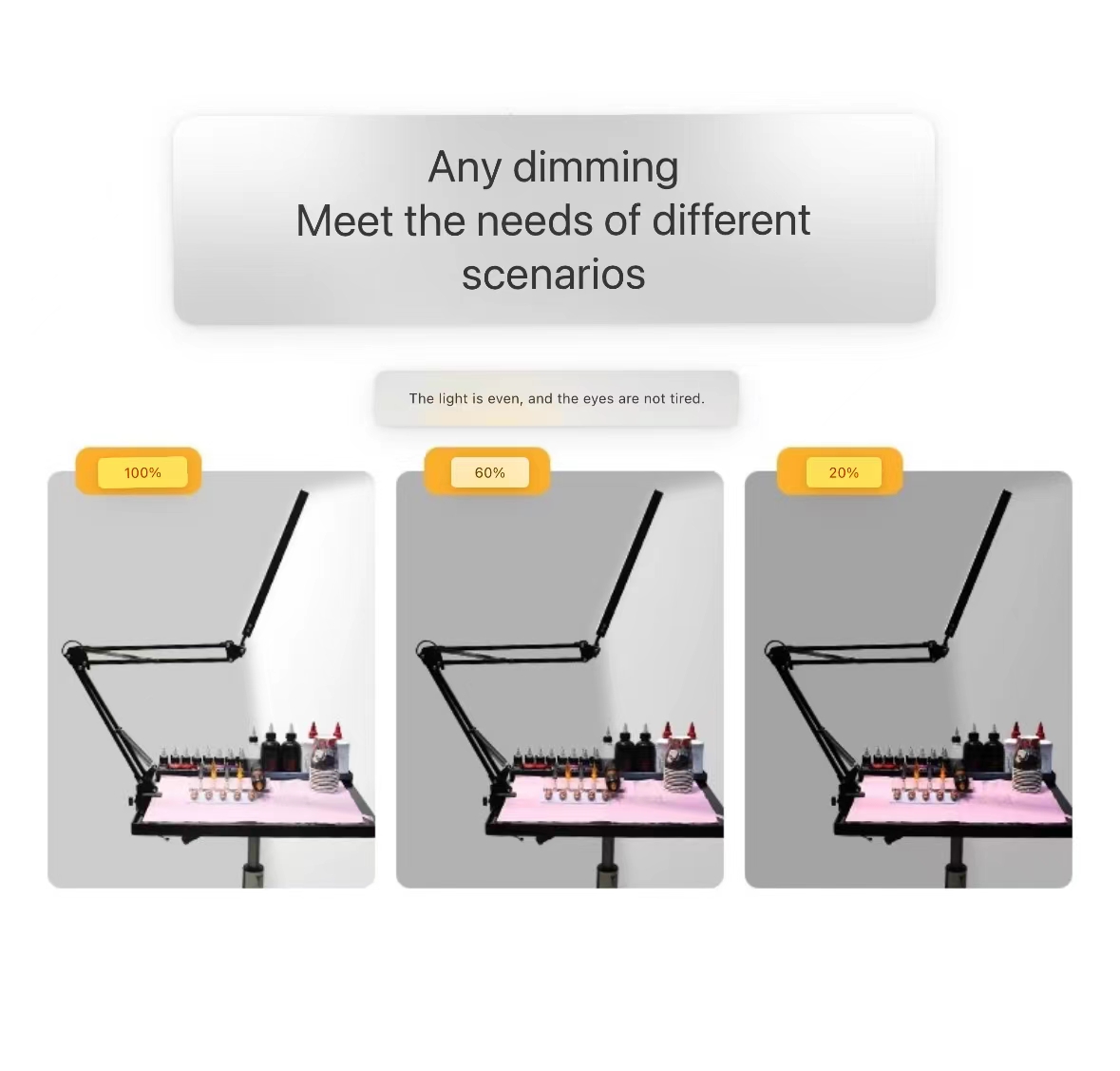 Tattoo folding long arm work lamp super quality table lamp-中国玄虎纹身器材