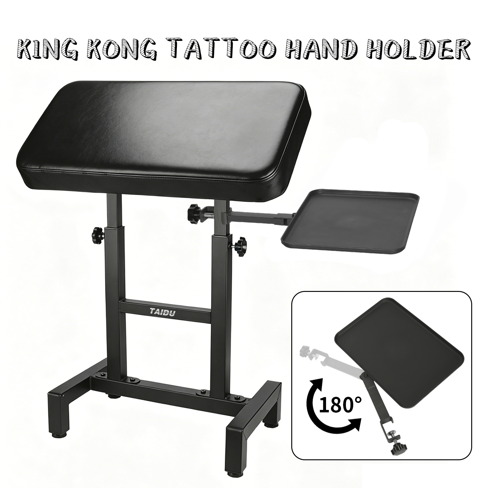 TAIDU Heavy-Duty Tattoo Hand Rest Stand – Thicker Steel Bracket Armrest 